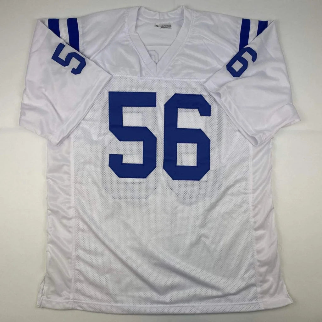 Autographed Quenton Nelson Indianapolis white custom jersey with blue number 56