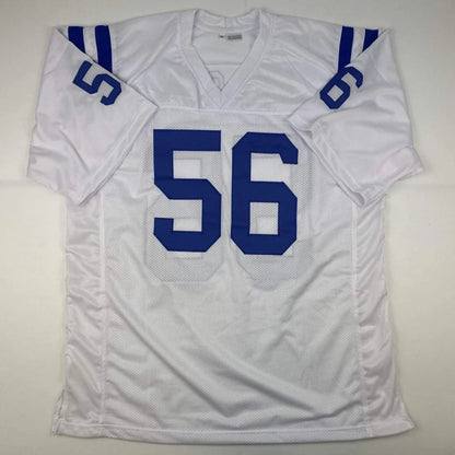 Autographed Quenton Nelson Indianapolis white custom jersey with blue number 56