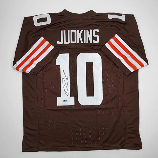Quinshon Judkins custom jersey in brown Cleveland Browns style