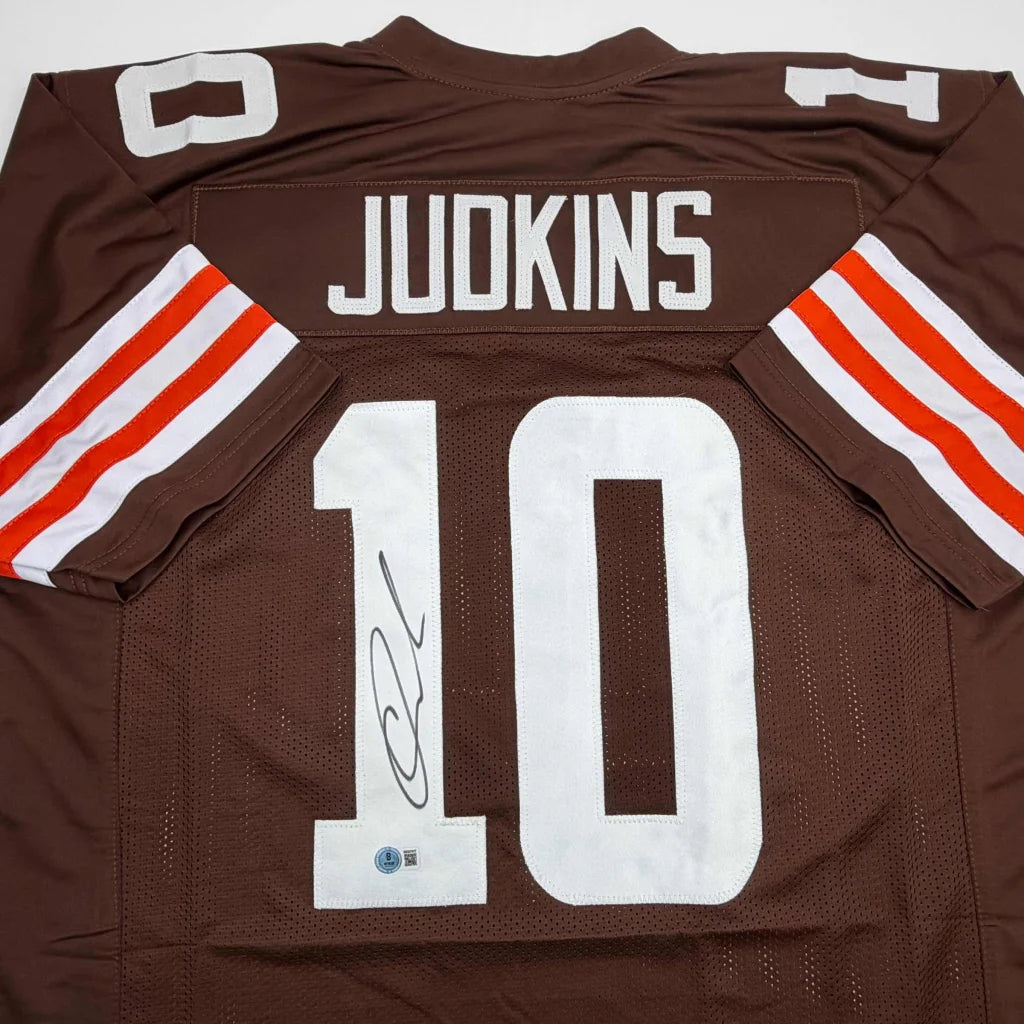 Autographed/Signed Quinshon Judkins Cleveland Football Brown Jersey Beckett BAS COA