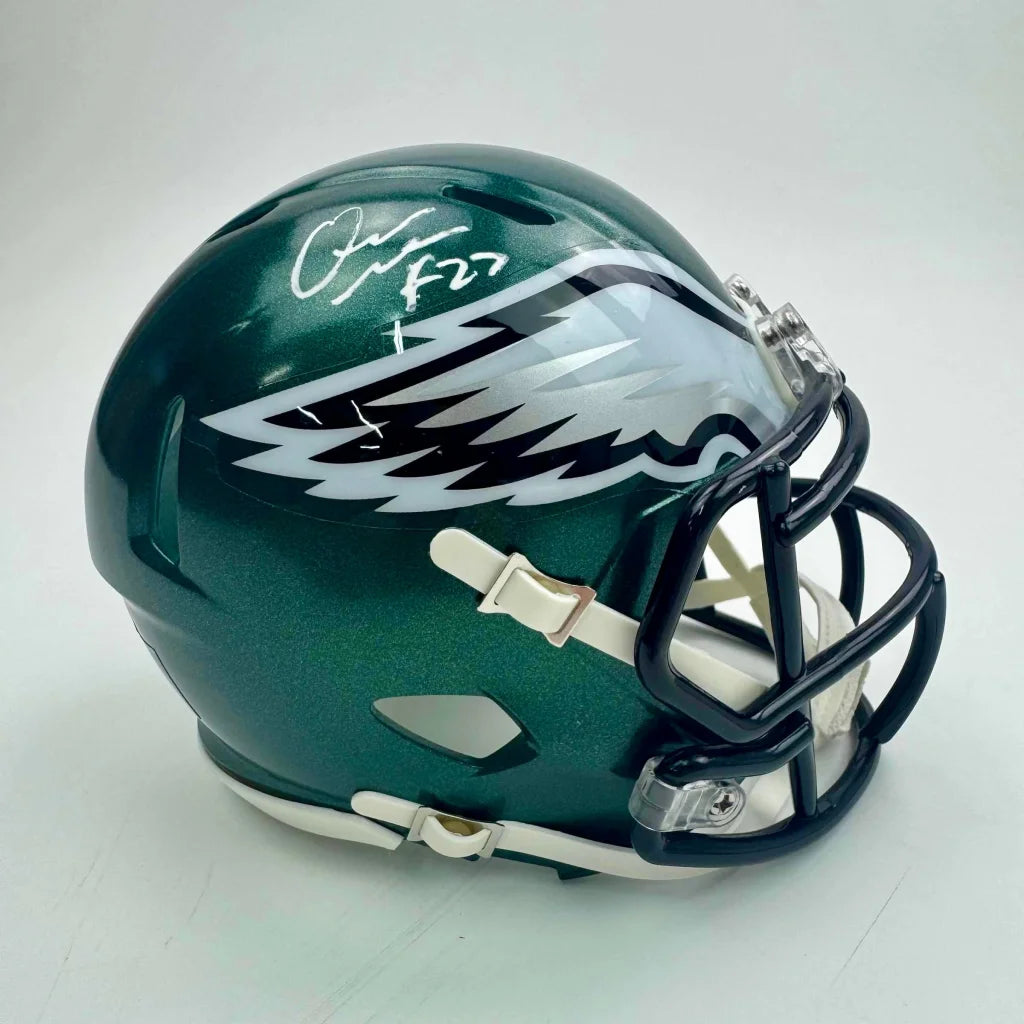 Autographed Quinyon Mitchell Philadelphia Eagles Green Mini Football Helmet JSA COA | Hall of Fame Sports Memorabilia | vintageantiquesgifts.com