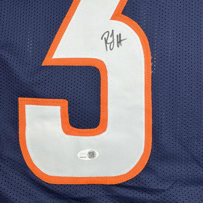 Autographed/Signed R.J RJ Harvey Denver Blue Football Jersey JAS COA