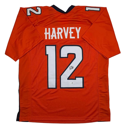 Autographed RJ Harvey Denver Orange Football Jersey JSA COA | Hall of Fame Sports Memorabilia | vintageantiquesgifts.com