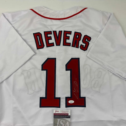 Autographed Rafael Devers Boston White Baseball Jersey JSA COA | Certified Authentic Signed Memorabilia | vintageantiquesgifts.com