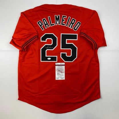 Autographed Rafael Palmeiro custom jersey, red with Palmeiro 25, JSA COA
