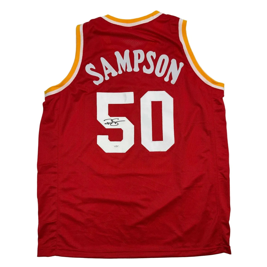 Autographed Ralph Sampson Houston Red Basketball Jersey JSA COA | Hall of Fame Sports Memorabilia | vintageantiquesgifts.com