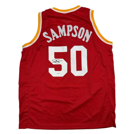 Autographed Ralph Sampson Houston Red Basketball Jersey JSA COA | Hall of Fame Sports Memorabilia | vintageantiquesgifts.com