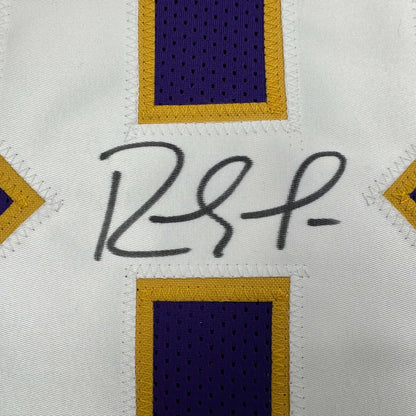 Autographed Randy Moss custom Minnesota Vikings purple jersey with white and gold trim, Beckett BAS COA