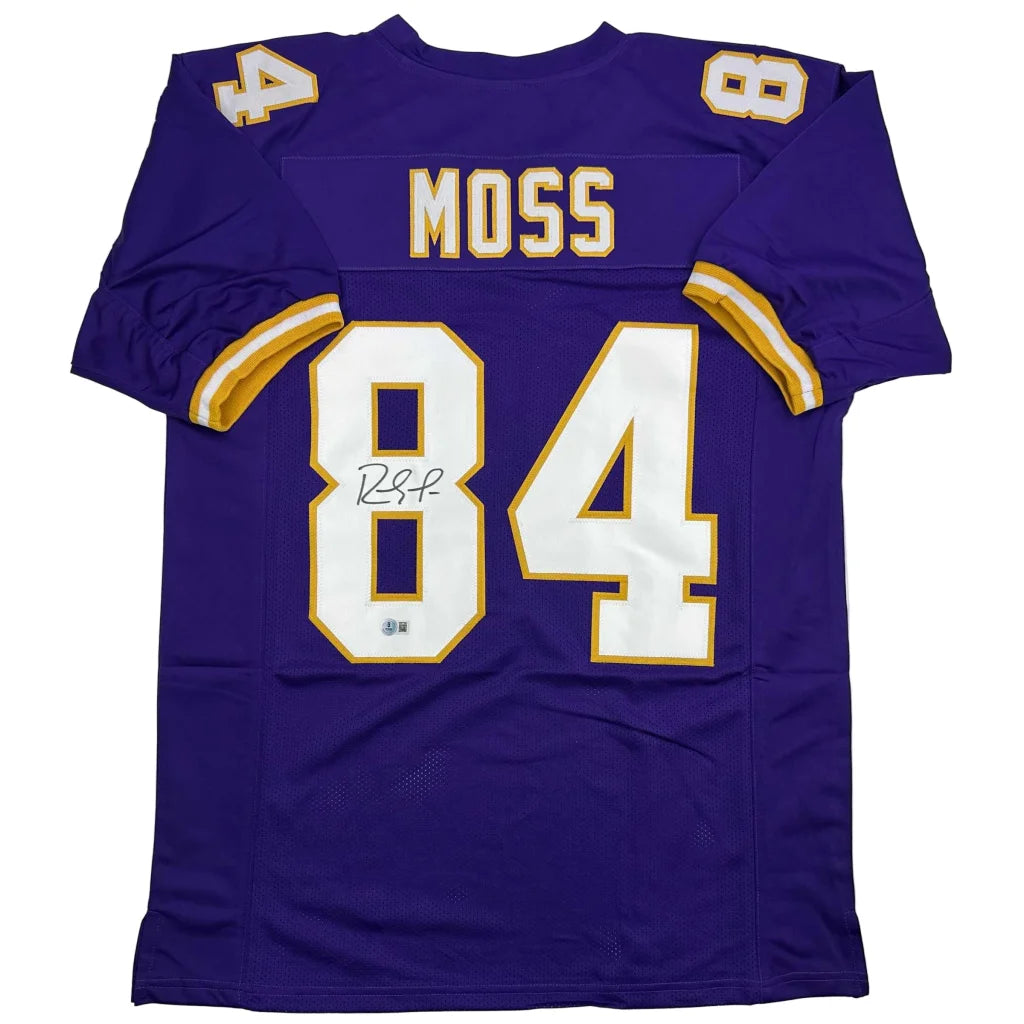 Autographed Randy Moss custom jersey, Minnesota Vikings purple pro sports league