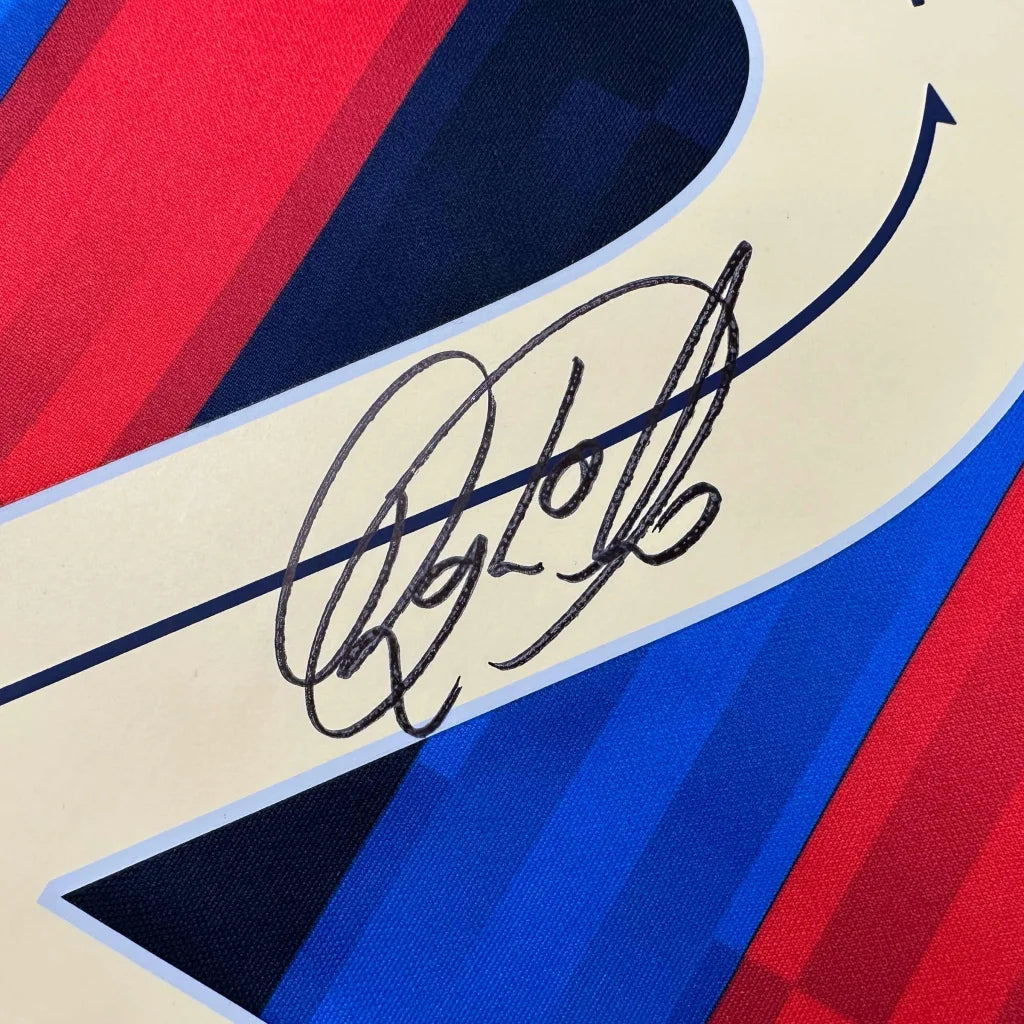 Autographed Raphinha custom jersey with red, white, and blue for FC Barcelona professional sports