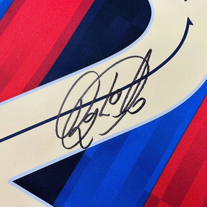 Autographed Raphinha custom jersey with red, white, and blue for FC Barcelona professional sports