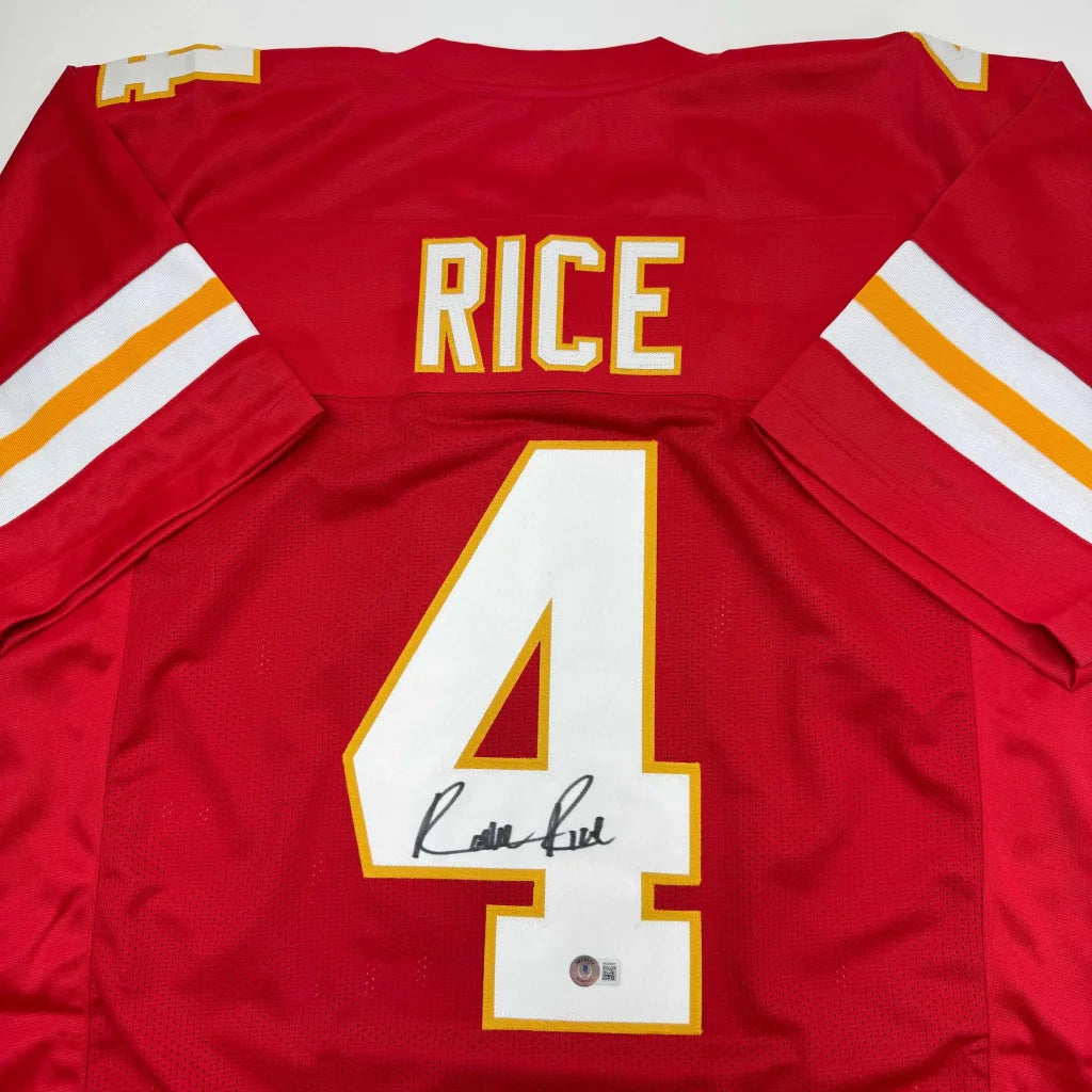 Kansas City Red Custom Jersey with Rashee Rice Signed #4