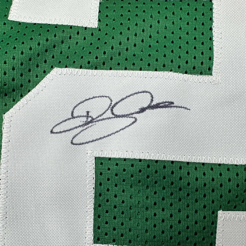 Autographed green custom jersey from professional sports league player Allen 20