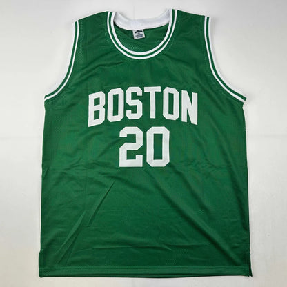 Green custom jersey from professional sports league player Allen 20