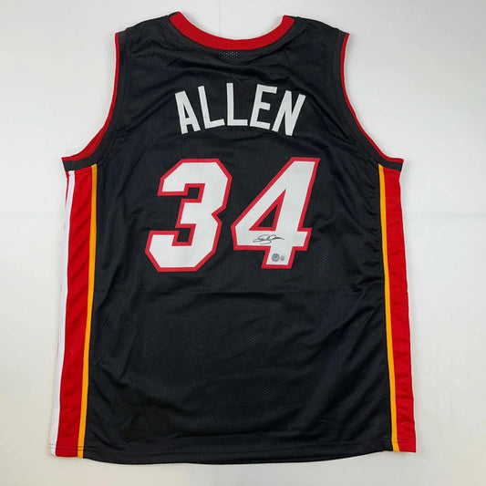 Autographed Ray Allen Miami Black Basketball Jersey Beckett BAS COA | Hall of Fame Sports Memorabilia | vintageantiquesgifts.com