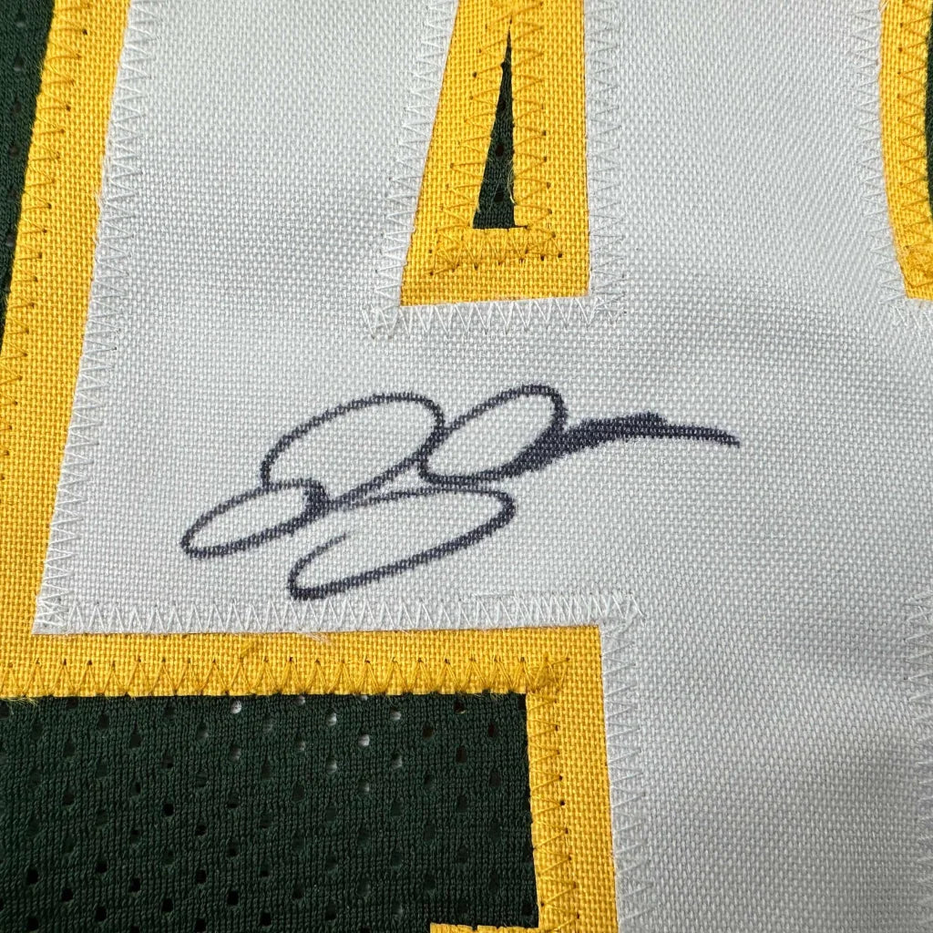 Autographed custom jersey from a professional sports league collectible display