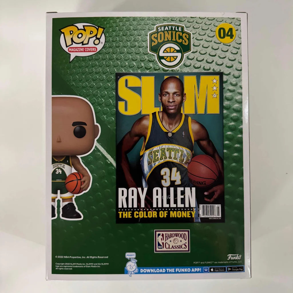 Autographed Ray Allen Seattle Supersonics Basketball SLAM Magazine Cover Funko Pop #04 Figurine JSA COA | Authenticated Signed Sports Collectible | vintageantiquesgifts.com