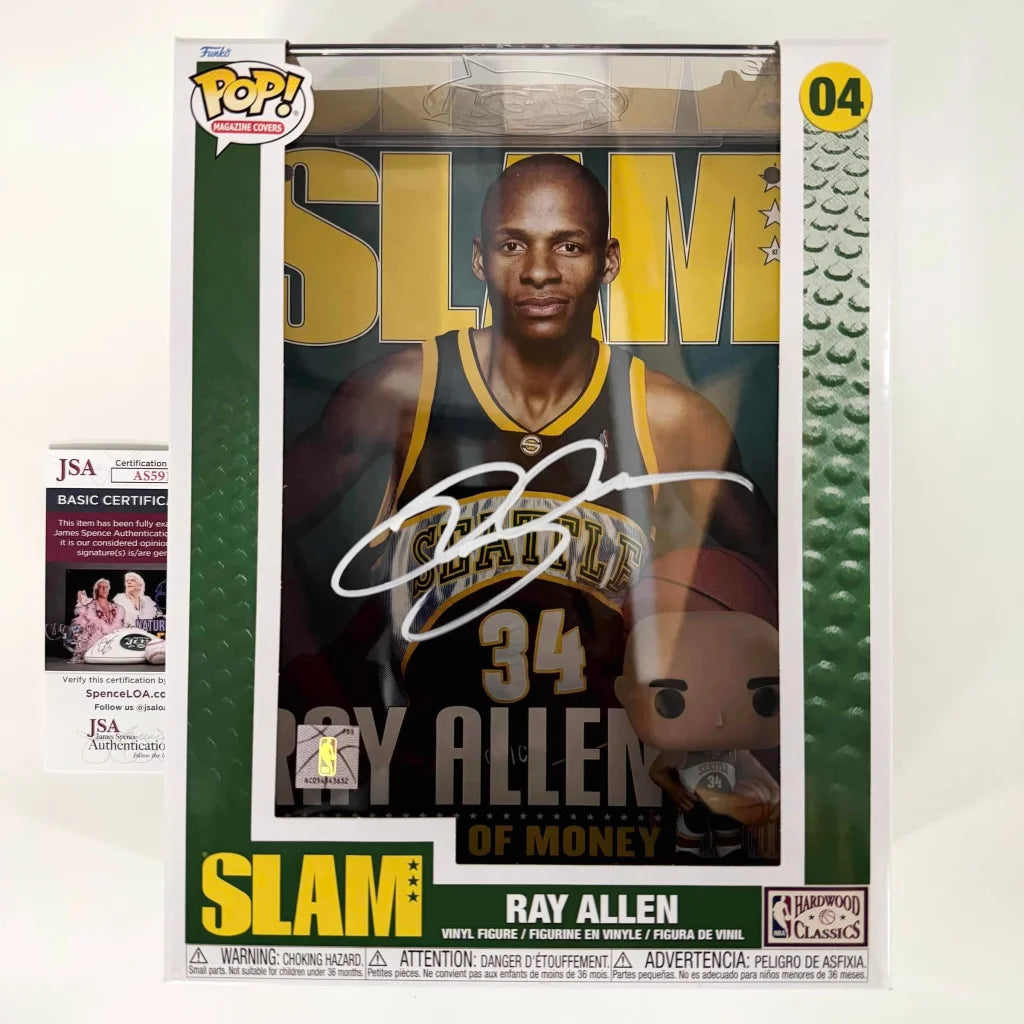 Autographed Ray Allen Seattle Supersonics Basketball SLAM Magazine Cover Funko Pop #04 Figurine JSA COA | Hall of Fame Sports Memorabilia | vintageantiquesgifts.com