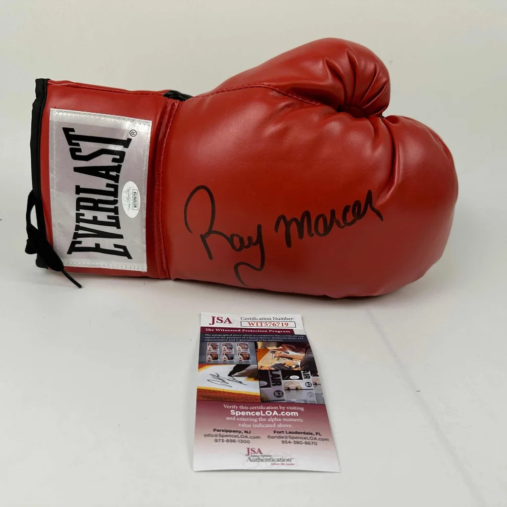 Autographed Ray Mercer red Everlast boxing glove with JSA COA
