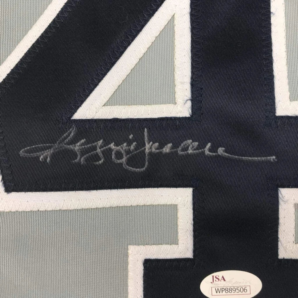 Autographed Reggie Jackson New York Grey Baseball Jersey JSA COA | Authenticated Signed Sports Jersey | vintageantiquesgifts.com