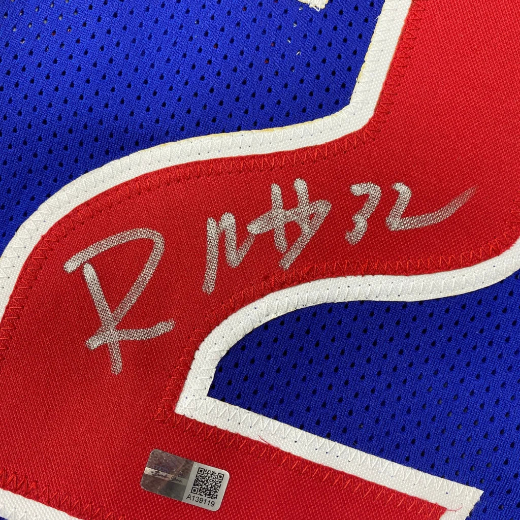 Autographed Richard Hamilton Detroit Pistons blue custom jersey, JSA COA