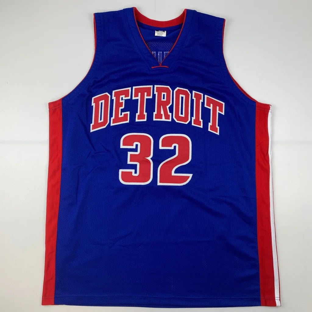 Autographed Richard Hamilton Detroit Pistons blue custom jersey number 32