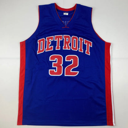 Autographed Richard Hamilton Detroit Pistons blue custom jersey number 32
