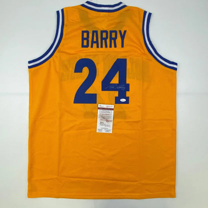 Orange and blue BARRY 24 jersey with autograph and PSA sticker from professional sports league