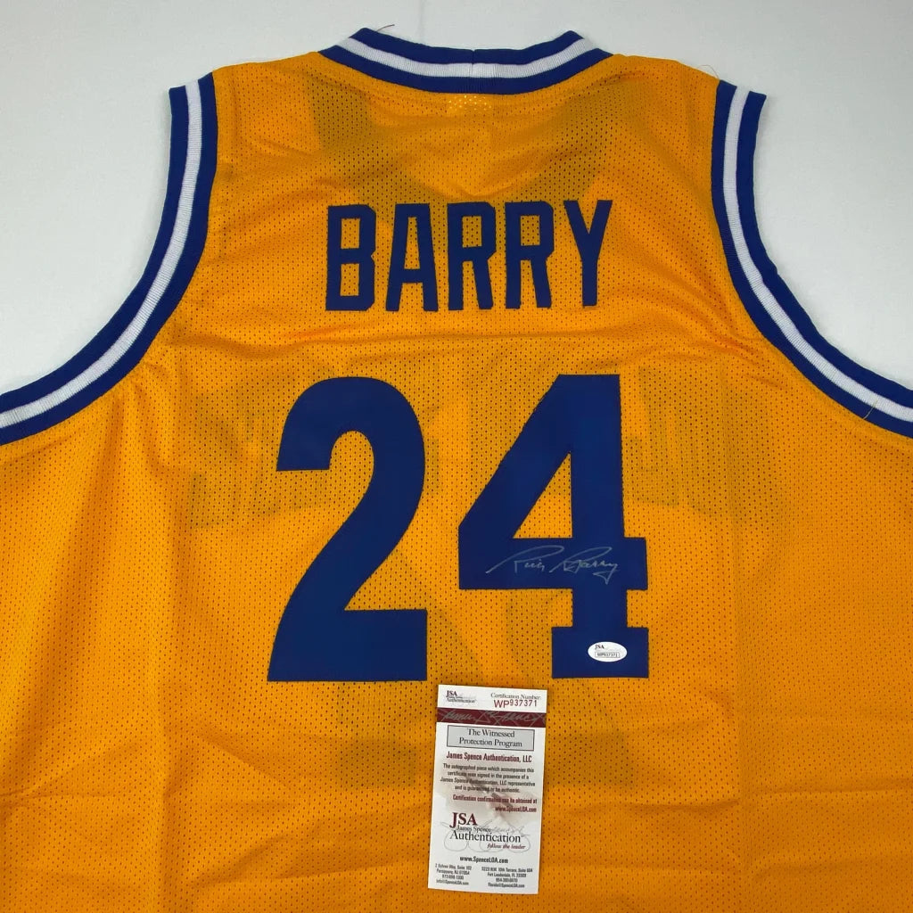 Yellow BARRY 24 sports league jersey with autograph authentic collectible for sports fans