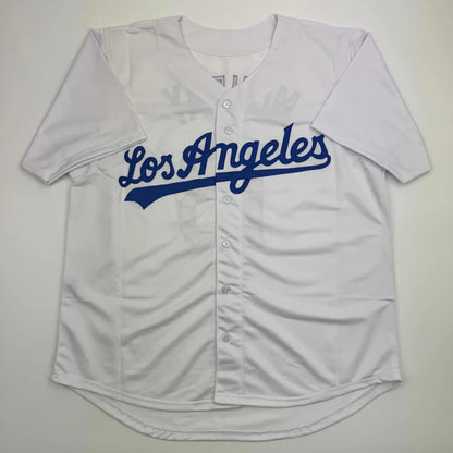 Autographed Rick Monday white Los Angeles Dodgers custom jersey, Beckett BAS COA