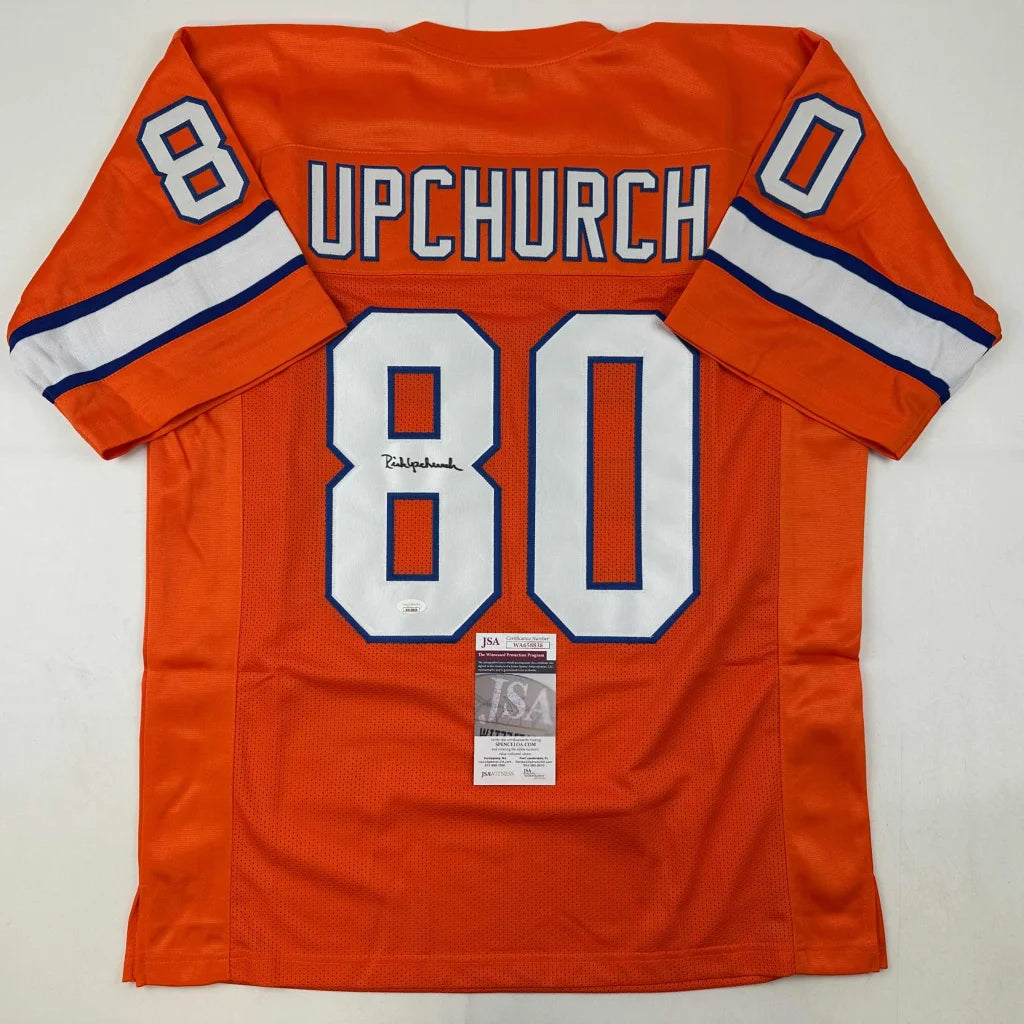 Orange long-sleeved custom jersey for professional sports league fans with number 80