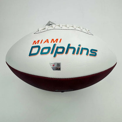 Autographed Ricky Williams white panel Miami Dolphins full size football with JSA COA