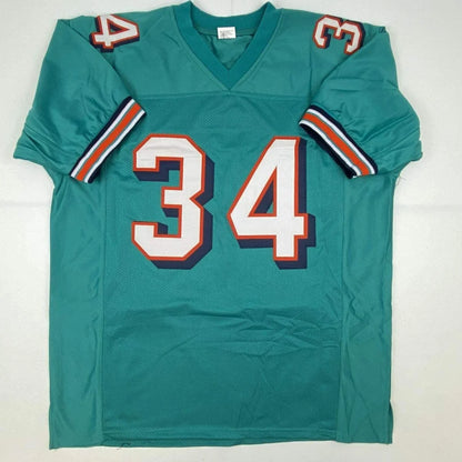 Autographed Ricky Williams teal Miami Dolphins custom jersey, JSA COA
