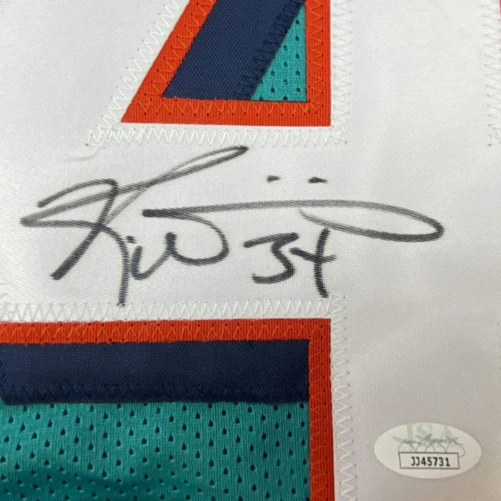 Autographed Ricky Williams Miami teal custom jersey with JSA COA