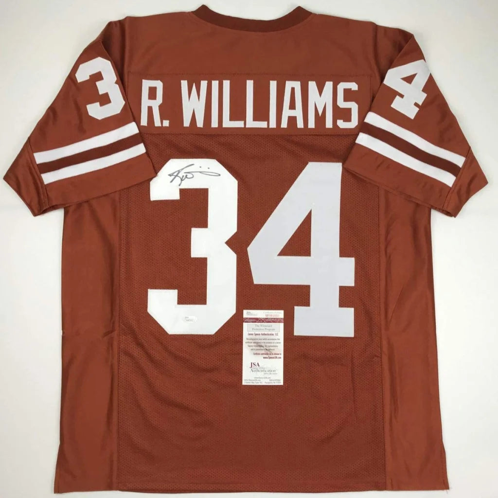Autographed Ricky Williams Texas Orange College Football Jersey JSA COA | Hall of Fame Sports Memorabilia | vintageantiquesgifts.com