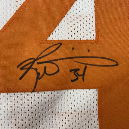 Autographed Ricky Williams Texas white custom college football jersey