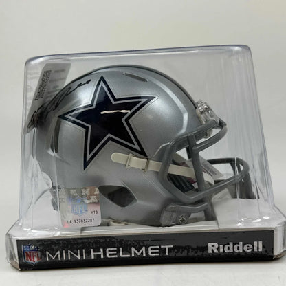 Dallas Cowboys mini football helmet with third party authentication in clear display case