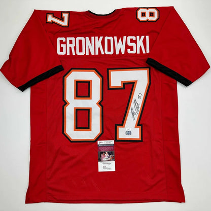 Autographed Rob Gronk Gronkowski Tampa Bay Red Football Jersey JSA COA | Hall of Fame Sports Memorabilia | vintageantiquesgifts.com