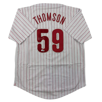 Autographed Rob Thomson Philadelphia Pinstripe Baseball Jersey Beckett BAS COA | Hall of Fame Sports Memorabilia | vintageantiquesgifts.com