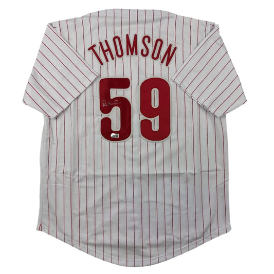 Autographed Rob Thomson Philadelphia Pinstripe Baseball Jersey Beckett BAS COA | Hall of Fame Sports Memorabilia | vintageantiquesgifts.com