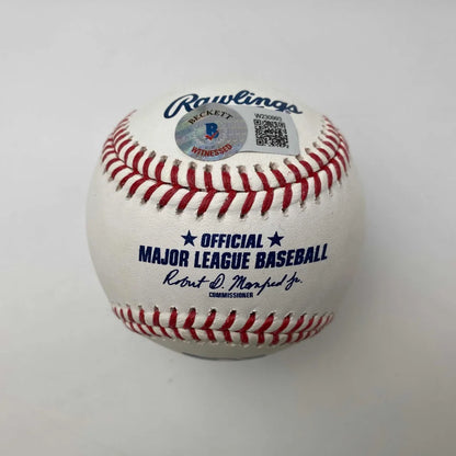 Official MLB baseball with third party authentication stickers and blue ink signature