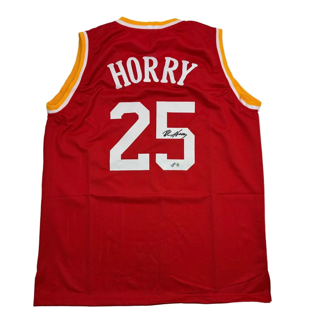 Autographed Robert Horry Houston Red Basketball Jersey Beckett BAS COA | Hall of Fame Sports Memorabilia | vintageantiquesgifts.com