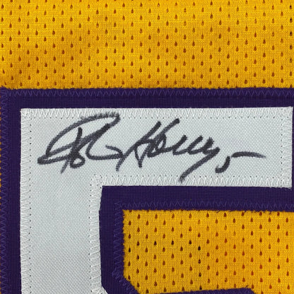 Autographed Robert Horry LA yellow custom jersey with purple mesh, PSA/DNA COA