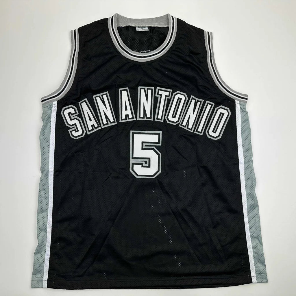 Autographed/Signed Robert Horry San Antonio Black Basketball Jersey Beckett BAS COA