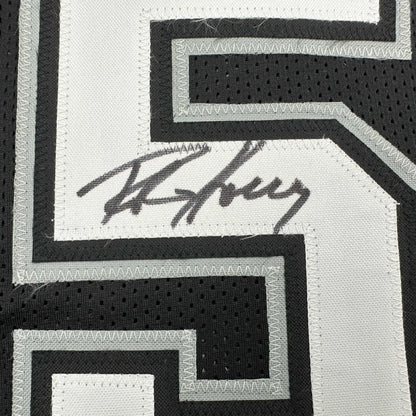Autographed/Signed Robert Horry San Antonio Black Basketball Jersey Beckett BAS COA