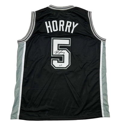 Autographed/Signed Robert Horry San Antonio Black Basketball Jersey Beckett BAS COA