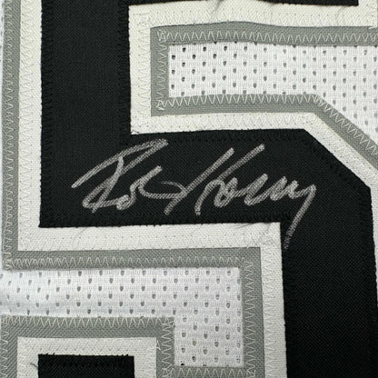 Autographed Robert Horry custom jersey in black and white San Antonio style with silver stitched signature, Beckett BAS COA
