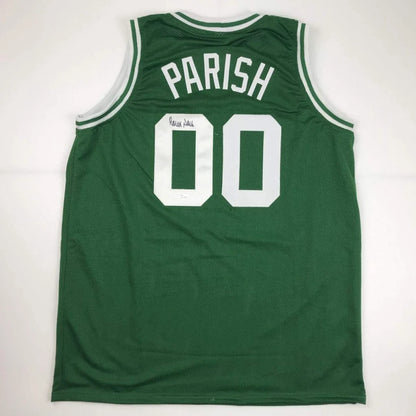 Green custom jersey with Parish 00 for professional sports league collectible display