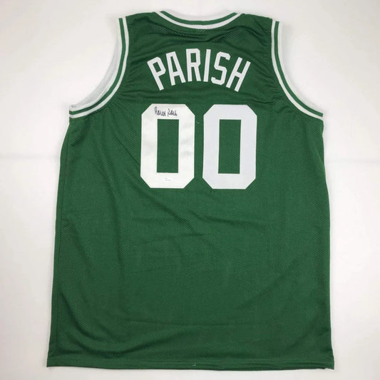 Green custom jersey with Parish 00 for professional sports league collectible display