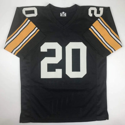 Rocky Bleier memorabilia custom jersey number 20 in black and gold
